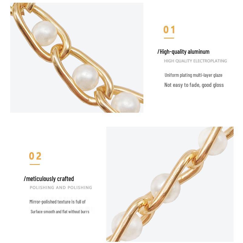 Женский пояс-цепочка из бусин и жемчуга - Алюминиевая цепочка от 6 мм до 8 мм для сапог и аксессуаров для одежды