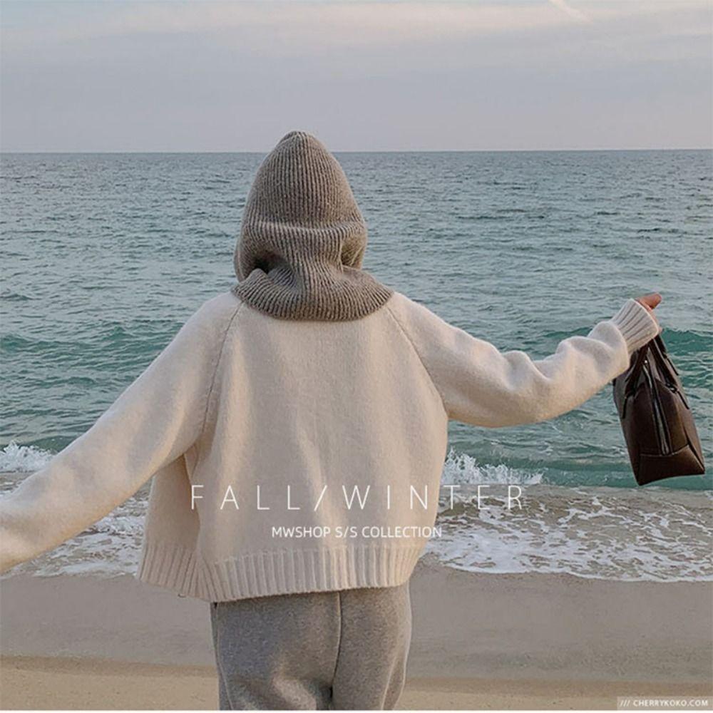 Pullover Hat Ear Protection Hat Beanie Hat Winter Cap Creative Knitted Scarf Outdoor