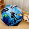 Toothless Umbrella with Automatic Open/Close & Self-8-Rib Heavy-Duty Umbrella, Compact Travel Umbrella Suitable for Outdoor