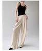 Women's Summer Wide-Leg Cotton Linen Trousers - Loose, Floor-Length, Casual Tencel Pants