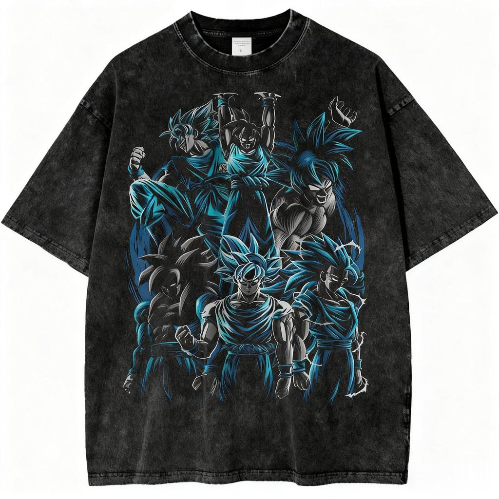 Dragon Ball Super Saiyan  Gohan Printed Tshirt Mens and Womens Washed Tshirt High Quality Vintage Cotton Tshirt Tops
