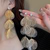 Trendy Flower Long Hanging Earrings Retro Ginkgo Leaf Hollow Earrings Petal Earrings Studs  Hipster