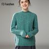Fanzhen Women's 2024 A/W Thickened Half-High Neck Cashmere Blend Sweater