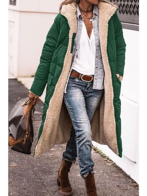 Сплошная цветная куртка с капюшоном на хлопковой подкладке, двусторонняя одежда с длинными рукавами, облегающая элегантная куртка-кардиган, верх, зимнее модное хлопковое пальто