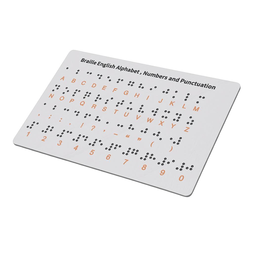 Aluminum Braille Alphabet Board with Raised Dots for Beginners Learning Tool Braille Education Board