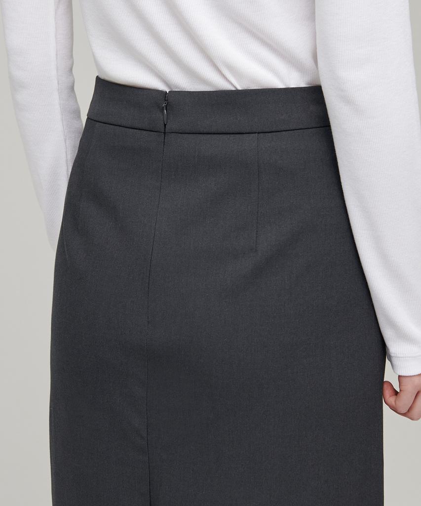 Musinsa Standard Woman Women'S High-Waisted Long Skirt [Gray]