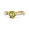 Peridot Pavé Band with White CZ Accents Ring - Sterling Silver Gold Vermeil