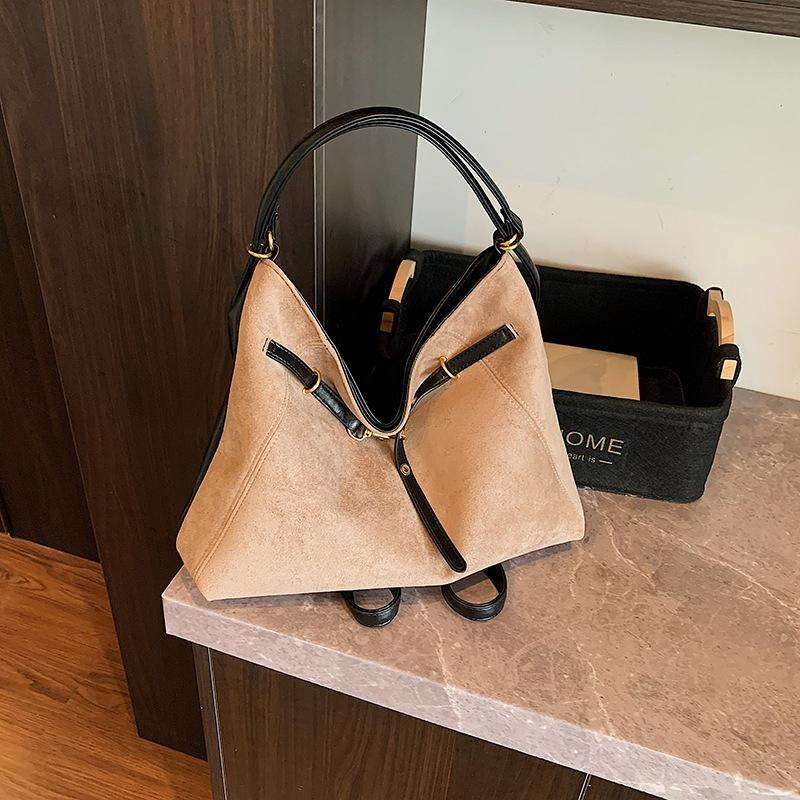 Yogodlns Ленивый стиль Ретро Одноплечевая Сумка под Мышку Минималистичная Сумка-тоут Большая Вместимость Сумка для Поездок Сумки через Плечо