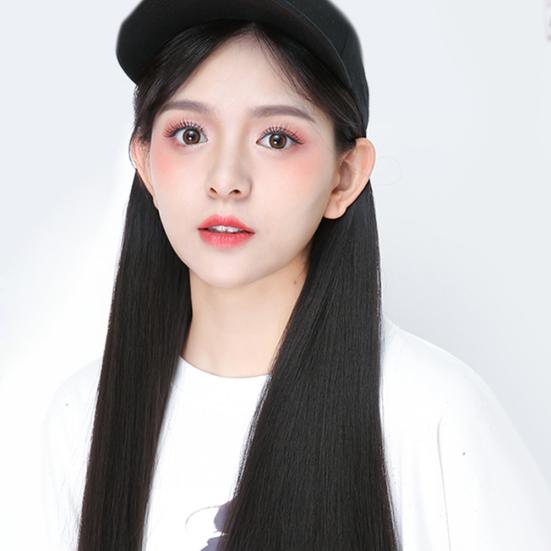 Yousheng Creative Women 2 в 1 Длинный прямой парик из вьющихся волос с бейсбольной кепкой