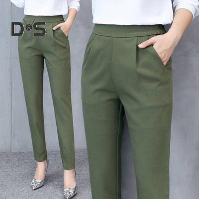 Женские брюки, эластичные, с высокой талией, однотонные, облегающие брюки с карманами, повседневные, для поездок на работу, офисные женские брюки