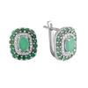 Серебряные серьги с натуральным изумрудом 1.308ct (0466439)