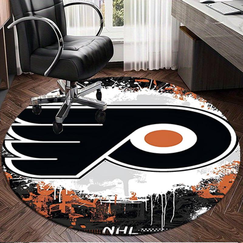1PC Flyers Hockey Team Round Rug, Non-slip Chair Mat, Home Decor, Circle Carpet Perfect for Office, Bedroom, Living Room,Christmas gift