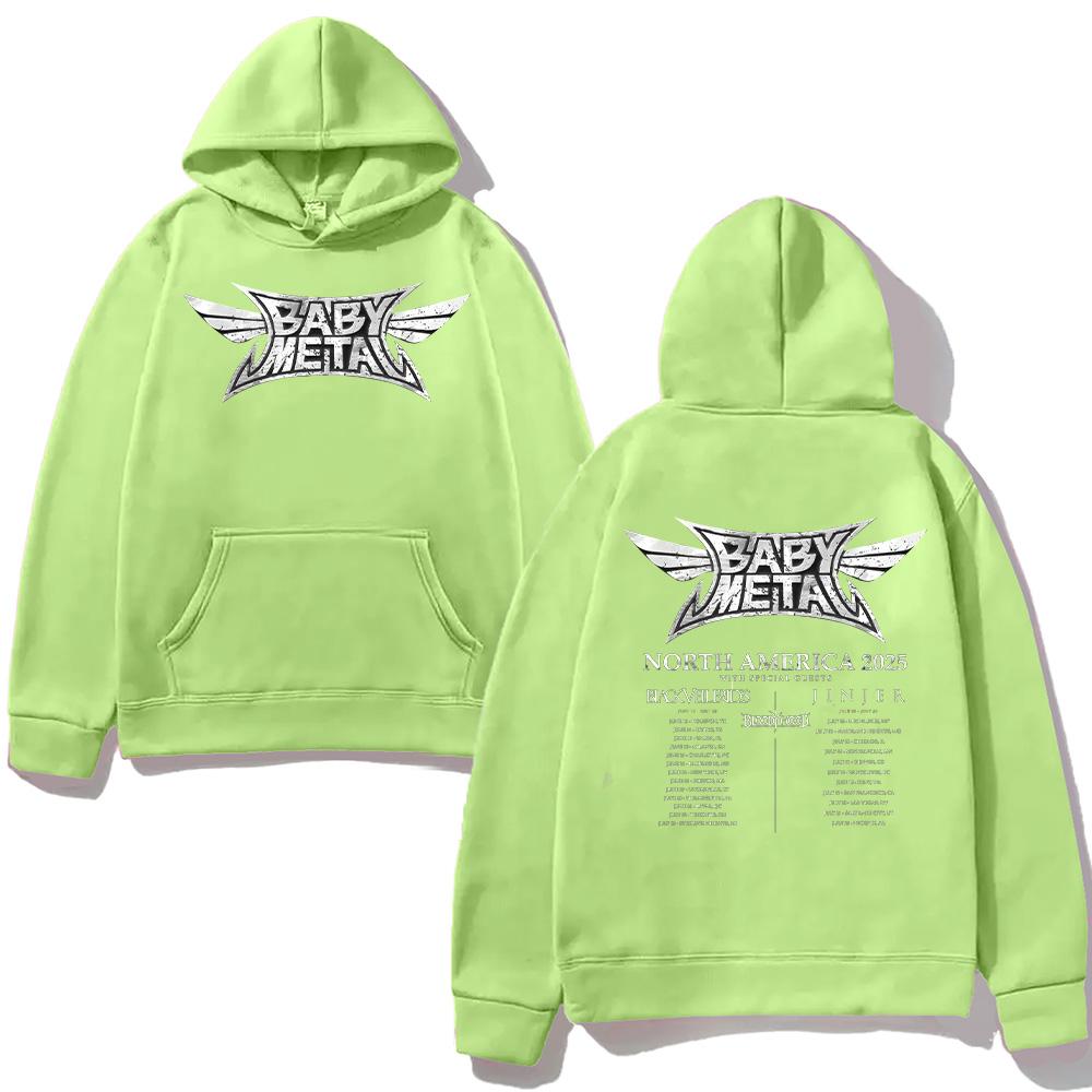 Толстовки рок-группы Babymetal Babymetal Тур по Северной Америке 2025 Свитшот Мужской Женский Повседневный Одежда Харадзюку Модная Хлопковая Футболка