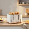 Four-Slice Rippled Toaster - White