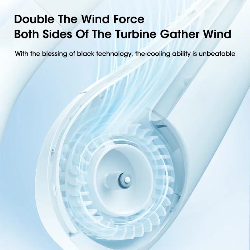 Портативный безлопастной подвесной вентилятор на шею с воздушным охлаждением, перезаряжаемый, носимый на голове USB мини-вентилятор для путешествий, спорта на открытом воздухе, бега
