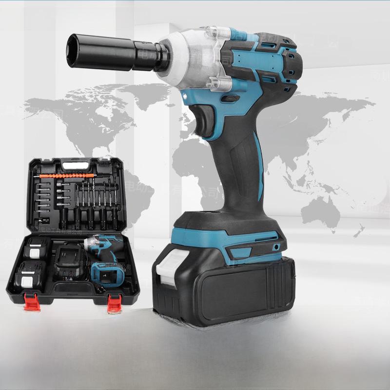 Бесщеточный электрический ударный гайковерт: Высокий крутящий момент, перезаряжаемый, для строительных лесов, шиномонтажа и ремонта автомобилей с литиевой батареей.