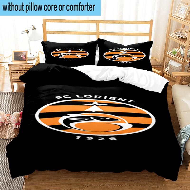 3PCS Lori-ent Football Club Bedding Set,Including 1pc Duvet Cover And 2pcs Pillowcases Perfect for Bedroom, Dormitory, Fan Christmas gift