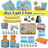 Blippi Birthday Party Supplies Paper Cups Plates Banner Straw Kids Balloon Decor