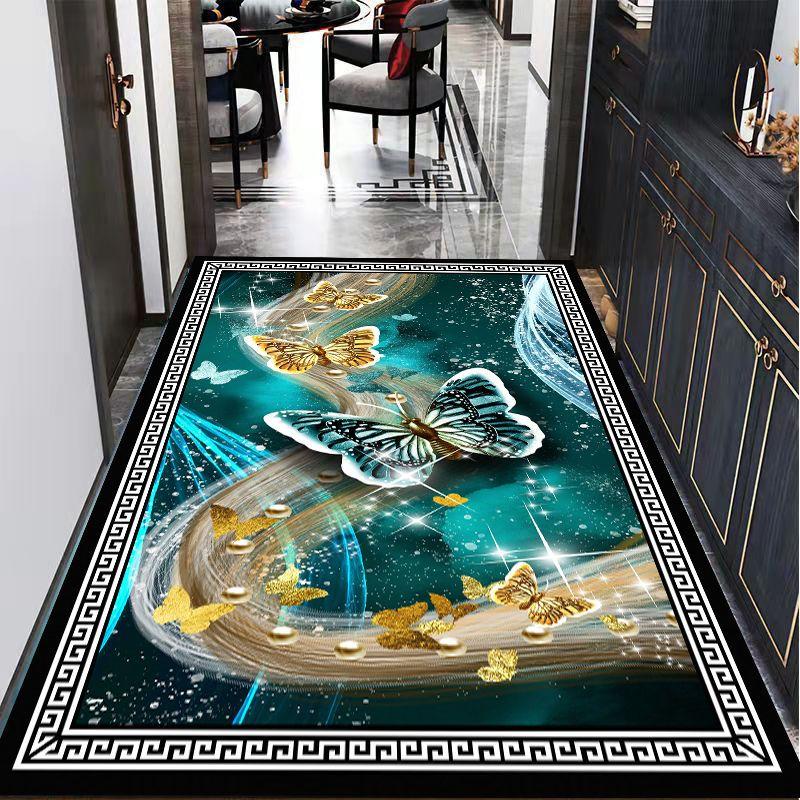 Ковер с бабочками и цветами, весенний ковер с принтом для гостиной, спальни, домашний декор, ковер для коридора, комнаты, кухни, напольный коврик, нескользящий