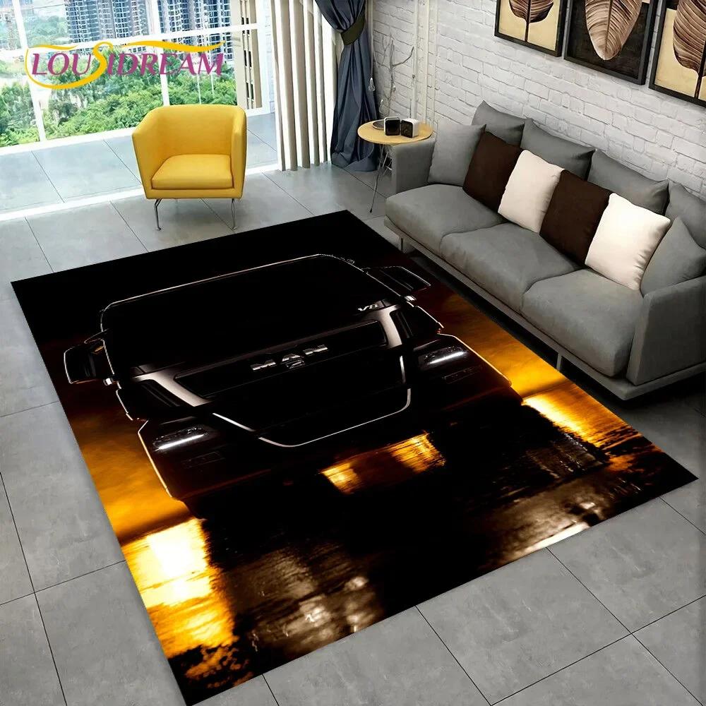 Latest MAN Truck Lorry 3D Printing Carpet Rug for Bedroom Living Room Home Sofa Decoration,Children Game Large Decor Floor Mat