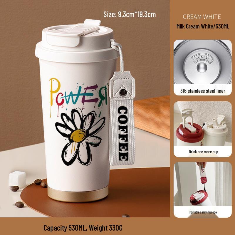 Термокружка из нержавеющей стали G-Dragon, большая емкость, дизайн с ромашками