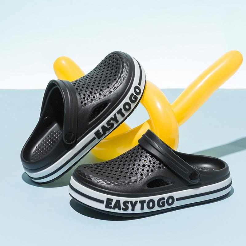 Новые летние классические сабо, мужские пляжные сандалии, повседневная обувь, легкие тапочки из ЭВА, обувь с надписью, уличные тапочки