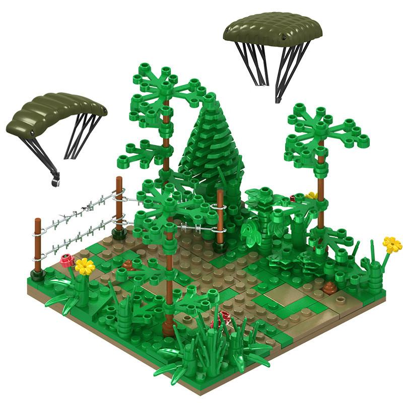 Военный MOC Руины Блокгауз Строительные Блоки Армейское Оружие Крепость Кирпичи Сосна Аксессуары Игрушка Подарок (WW2)