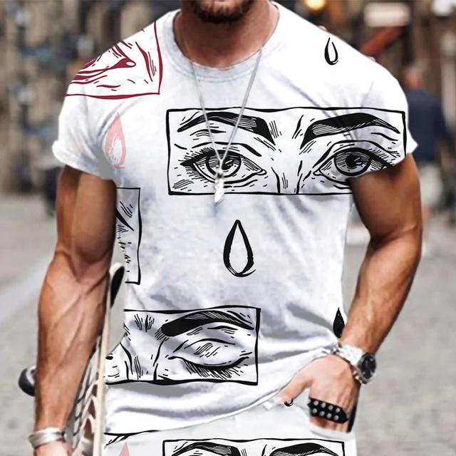 Летняя тенденция ресницы граффити 3D печатная футболка для мужчин повседневная модная футболка уличная мужская дизайнерская одежда негабаритные футболки