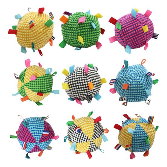 Собаки Звуковой мяч Игрушка-мяч для щенков со встроенным колокольчиком Устойчивый к жеванию Мяч для бросания и приноса для тренировки собак Интерактивная игра Снятие скуки