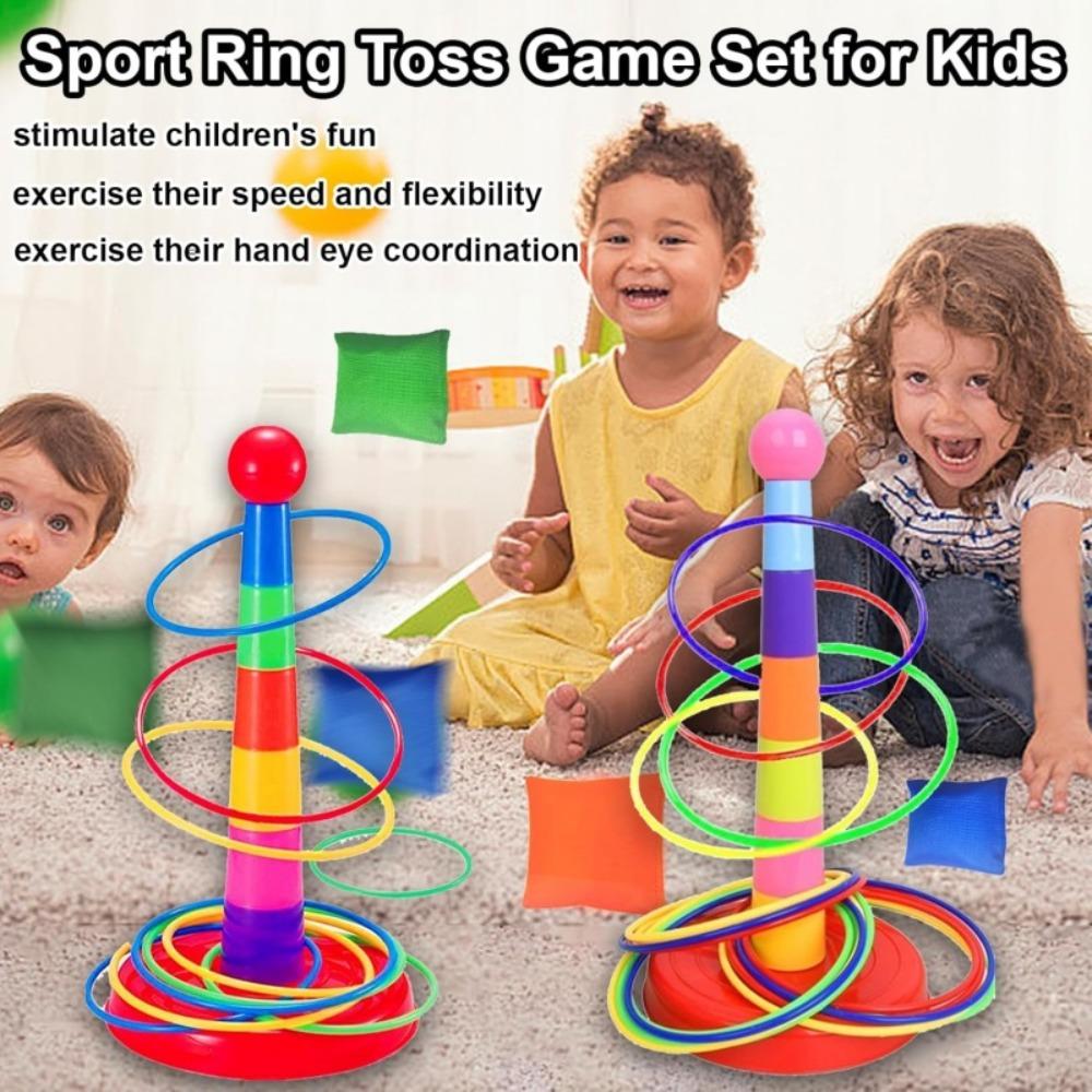 Interactive Ferrule Stacked Toys Early Education Hoop Ring Toss Toys Throw Circle Game  Children