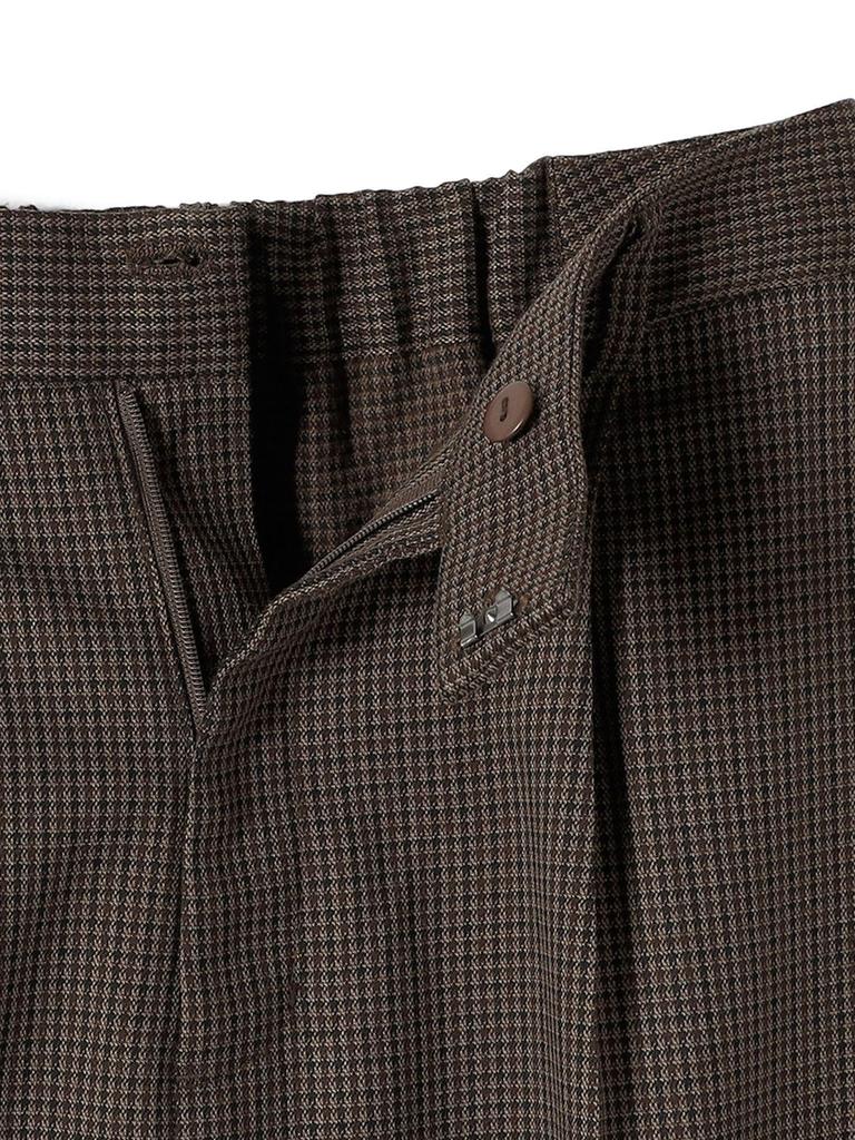 Цвета Кораблей Машинная Стирка Флисовая Подкладка Клетка Широкие Брюки, 223170015, Коричневый, Средний