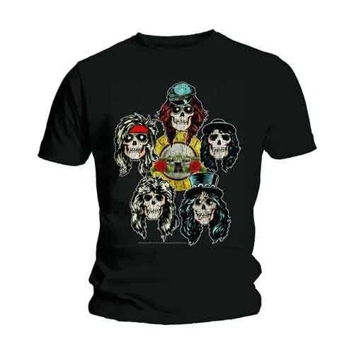 Guns N' Roses Vintage Heads T-Shirt Black New