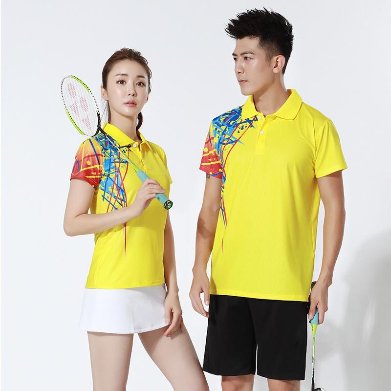 Unisex Badminton Tennis Volleyball Running Polo Shirt Set With Custom Print Sportswear Team Competition