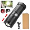 30 Вт светодиодный белый лазерный вращающийся зум-фонарик высокой мощности XHP50 уличный многофункциональный телескопический зум-пластиковый фонарик с задним освещением