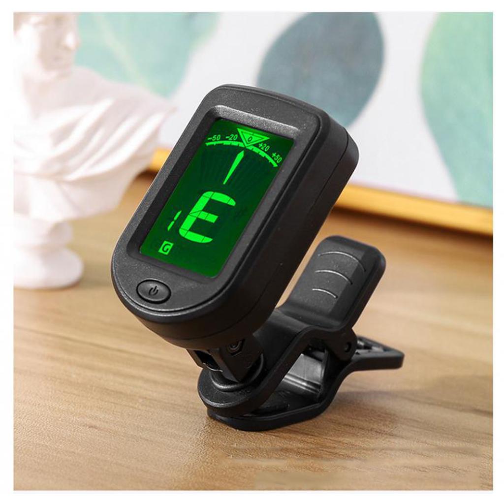 Electronic Tuner High Accuracy Clip On Portable Tuner for Acoustic Guitar Ukulele Bass Violin 12 Equ