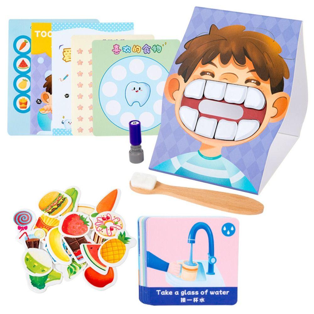 with Toothbrush Simulation Brushing Teeth Game Counting Tooth Defence Board Game Boys Girls