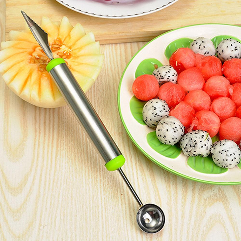 Stainless Steel Double-Sided Melon Baller - Fruit & Vegetable Carving Tool