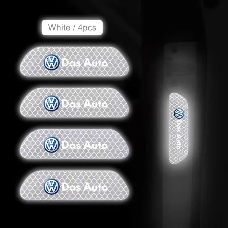 Car Door Safety Warning Reflective Mark 3D Sticker Auto Styling For VW Volkswagen Golf Polo Passat Touran Accessories GVAQ2