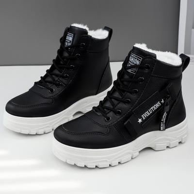 Хлопковая обувь женские ботинки на платформе женские новые большого размера модные хлопковые ботинки на толстой подошве удобные ботинки холодостойкие и теплые ботинки