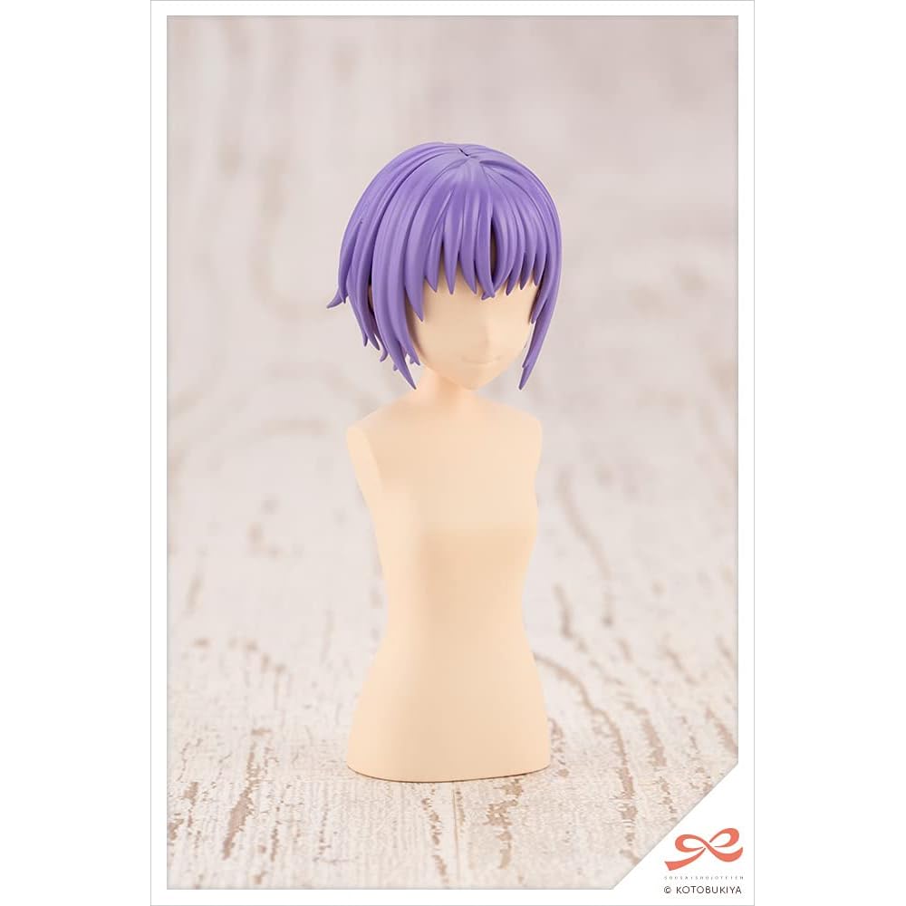 Kotobukiya Короткий парик для школы A Оранжево-фиолетовый Масштаб 1/10 Примерно 63 мм
