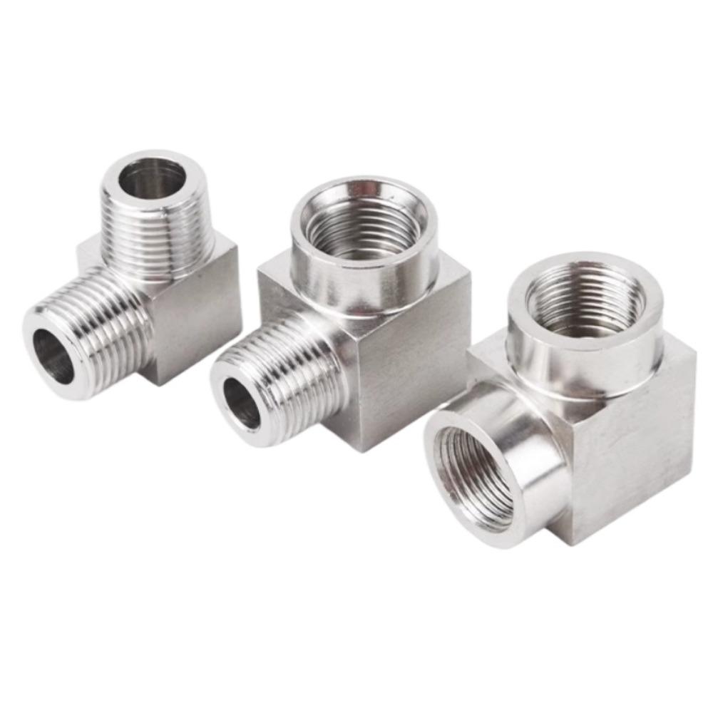 Высокое давление 1/8" 1/4" 3/8" 1/2" 3/4" 1 BSP NPT Внутренняя Наружная Угольник 90° Соединитель Муфта 304 Нержавеющая Сталь Трубный Фитинг Вода Газ