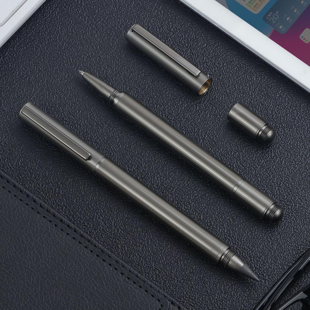 Dual-Function Gel Pens Black Ink Black Ink Pen New Metal Ballpoint Pen Stationery