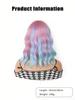 16-дюймовый средне-длинный радужный волнистый парик с челкой для девочек, термостойкие синтетические парики для музыкальных фестивалей, вечеринок, рождественских подарков