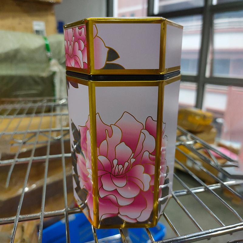 Креативный шестиугольный чайник, жестяная банка, китайская жестяная емкость для хранения чая, герметичная переносная коробка для чая, пустая банка, чайный сервиз, аксессуары