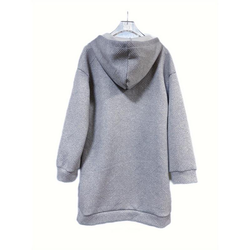 Women S Plaid Hooded Mid Length Sweatshirt Dress Casual
