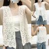 Loose Crocheted Vest Cardigan