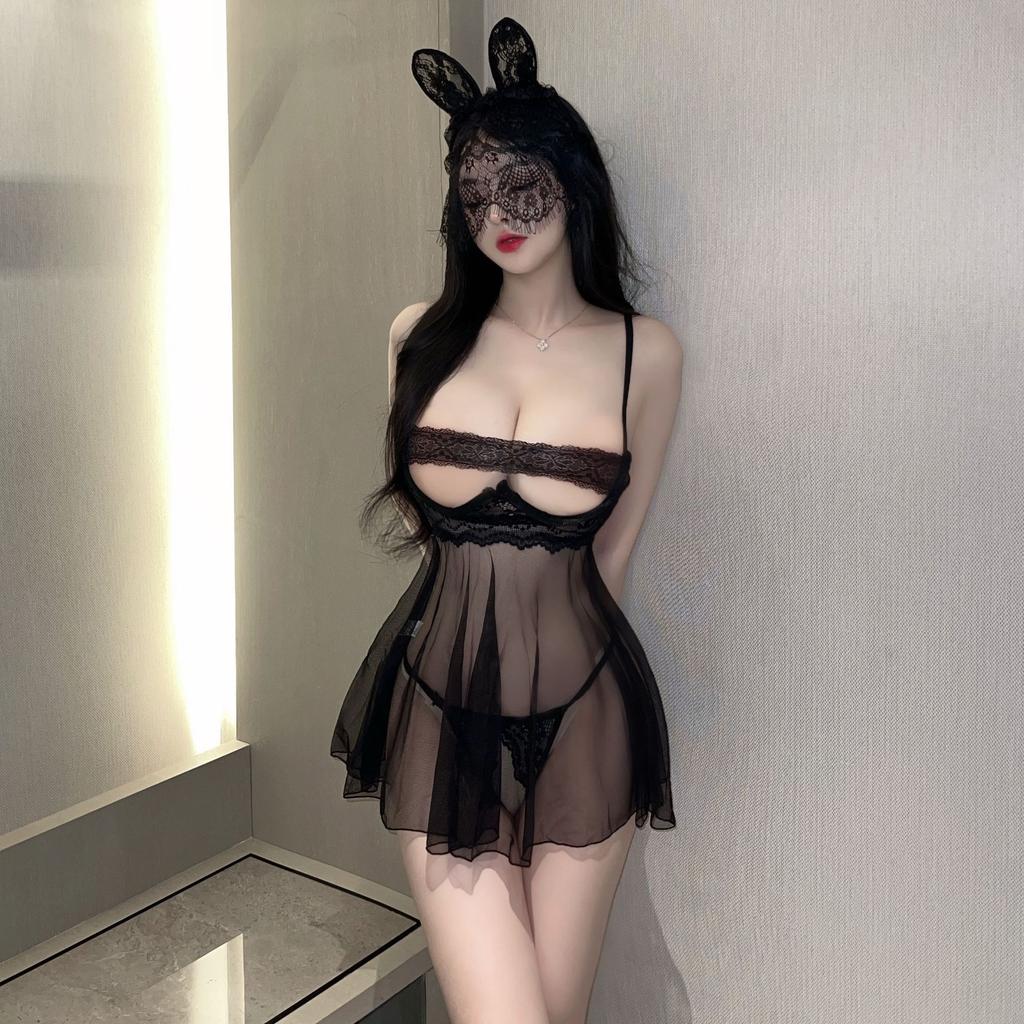 Сексуальное сексуальное нижнее белье сексуальное перспективное сетчатое кружевное пижамное платье страсть соблазн полая свободная открытая униформа ночная рубашка