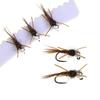 6PCS #14 #16 Barbless Jig Stonefly Nymph Fly Rubber Legs, Pheasant Tail, Bead Head Fast Sink Euro Nymph Trout Bass Fishing Lures