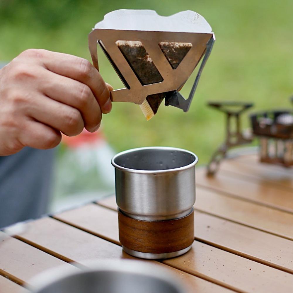 Folding Coffee Filter Rack Portable Coffee Drip Stand Cone Coffee Dripper Holder Camping