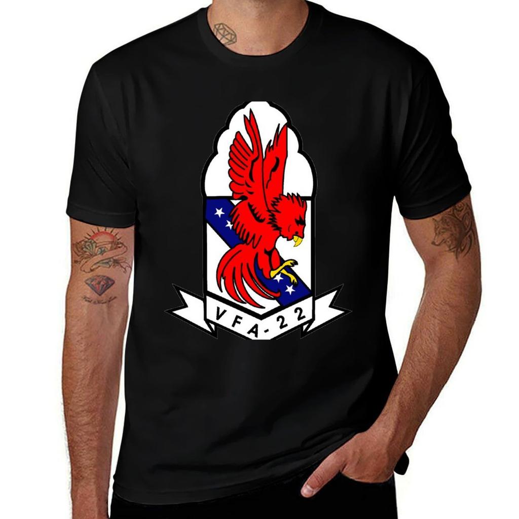 VFA22 Fighting Redcocks TShirt Vintage Print Crew Neck Tee